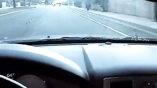 Blonde beauty gave a blowjob right in the car, it was bold