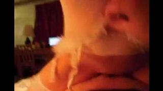 A wife in the role of Snow Maiden surprises her husband in a steamy scene