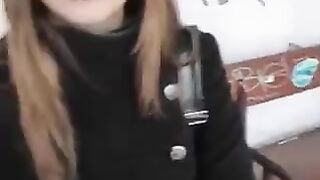 A girl isn’t shy to do a blowjob in public places