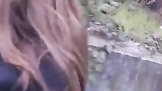 A girl isn’t shy to do a blowjob in public places