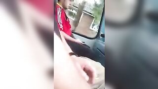 Even on the bus, you can jerk off your cock without problems