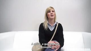 A 25-year-old woman came to porn casting and was fucked hard