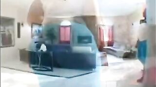 Ebony girl has sex with her black guy on the couch