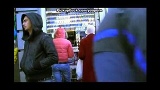 Guy in a flash hooked a blondie and fucked her on the street