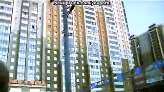Guy in a flash hooked a blondie and fucked her on the street