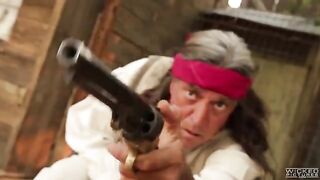 The cowboy punished a girl but the penis was licked by her clitoris