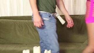 A masseur pushed his cock in the blondie's pussy at the massage session