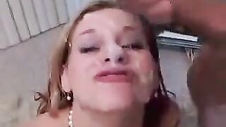Cumshot for the girl with a beautiful face, inspired by hot teen blowjobs