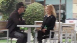 The girl with the lustful look is captured in the car
