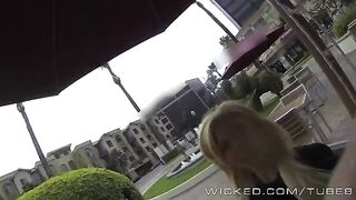 The girl with the lustful look is captured in the car
