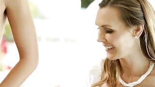 Three girlfriends chatted hotly, then began to fuck