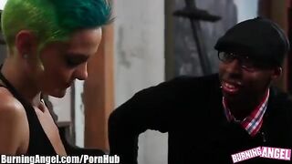 Sexual blonde in black stockings fucked in her ass hole