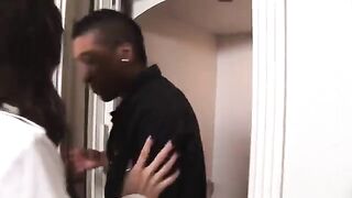 Dark-skinned reporter fucked a juicy ebony chick Sasha Gray hard