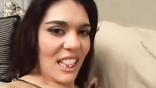 FMM threesome with double penetration and fake tits action