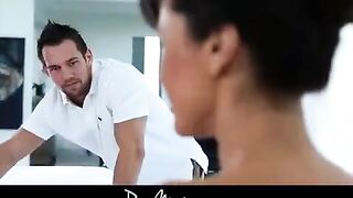 A sexy girl got oiled up before getting fucked hard