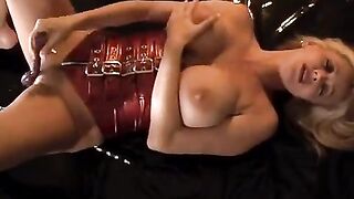 Rachel Aziani plays with a toy and reaches a powerful climax