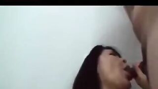 Old Japanese guy masturbates his dick with fingers and then fucks