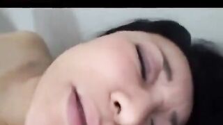 Old Japanese guy masturbates his dick with fingers and then fucks