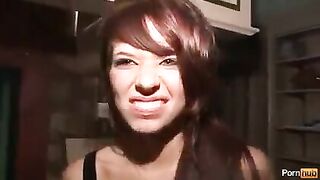 The girl played with a toy in her panties, mimicking intimate moments