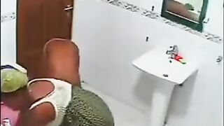 The girls did not know that the camera was filming them in the bathroom