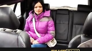 A hot girl was fucked by a taxi driver in his car, right in the car