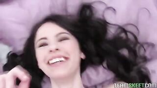 Amateur sex with a lovely brunette, showcasing sensual and passionate action in a homemade scene