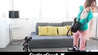 Cute woman fucks at her first porn casting