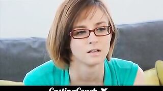 Cute woman fucks at her first porn casting