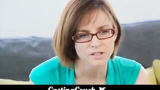 Cute woman fucks at her first porn casting