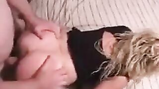 The guy fiercely fucked his wife at home in bed