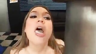 Blonde teen with big tits gets her pussy filled with sperm