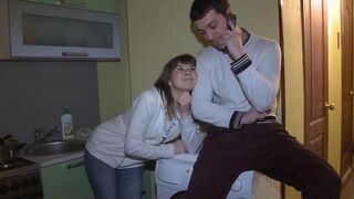 A wife fucks in front of her husband's friend