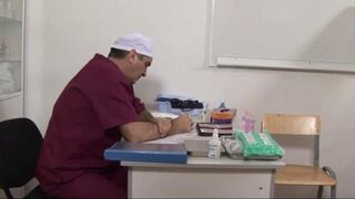 The doctor checked the girl’s pussy with an extender