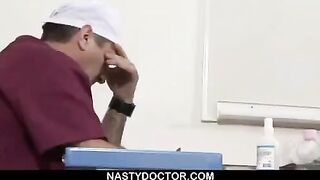 The doctor checked the girl’s pussy with an extender