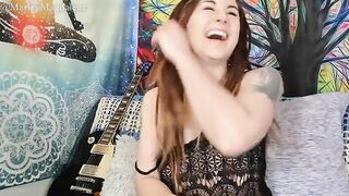 A funny hirsute girl strips and brings herself to orgasm