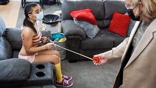 Adorable princess Zeroella Sky uses her tight holes to pleasure an old man