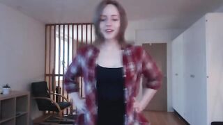 The girl plays with a big dildo and moans, her wet pussy begging for more