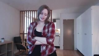 The girl plays with a big dildo and moans, her wet pussy begging for more