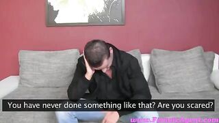 A girl was fucked in her pussy during a tough casting session