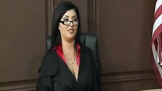 A woman in a uniform has big boobs, watch her
