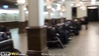 A Russian girl was fucked by a pick-up guy in the toilet