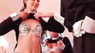A nun forced three girls to have sex in a provocative group scene