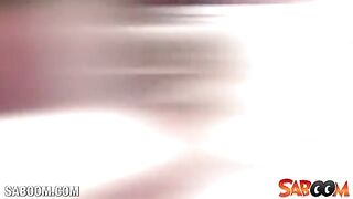 She heavily fucked herself with a big dildo in stockings