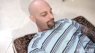 A puffy nurse with big boobs helps a guy with erection problems