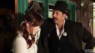 A mature man is having fun with a young beautiful blonde