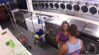 A man fucked the pretty babe Dillion Harper in the laundry room