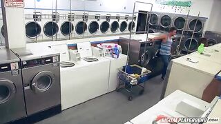 A man fucked the pretty babe Dillion Harper in the laundry room