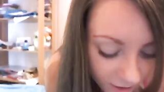 Russian beauty with delicate boobs plays with toys on camera