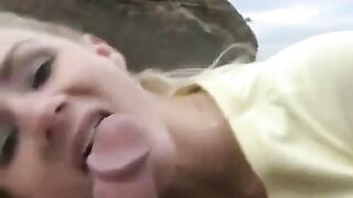 She got a sweet dessert from sperm on her face