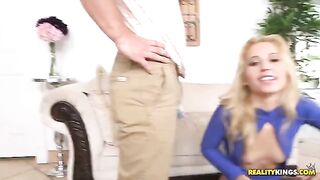 Girl with cancer fucked on the couch by a young man